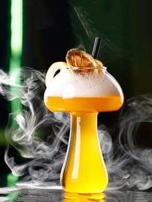 1入創意蘑菇狀煙燻雞尾酒玻璃杯，適用於分子美食和酒吧，採用高硼硅玻璃製成，章魚杯水母杯雞尾酒玻璃杯 - 白色 - 查看 6