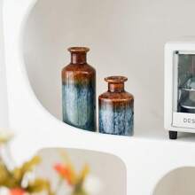 European & American Vintage Blue High-Grade Ceramic Vase For Home Decoration, Suitable For Living Room, Dining Room, Bedroom And Dry Flowers Arranging Gifts Birthday Graduation Back To School Room Decor School Supplies Flower Vase Glass Vase