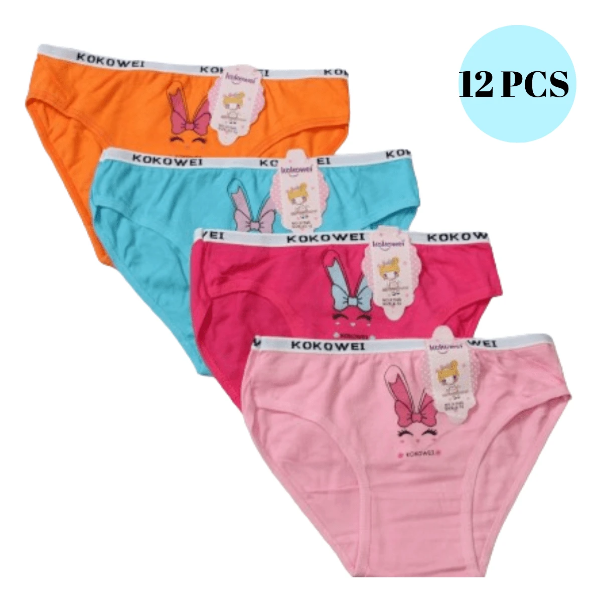 12 piezas de calzoncitos de algodón para niña de 2-10 años diferentes estampados se envían al azar