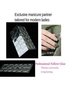 24Pcs Deluxe & Elegant Square Press-On False Nails With Multi-Color Floral, Leaf, And Grid Designs, For Daily Wear, With Jelly Glue And Nail File Included Nail Supplies Nails - Pink - View 6