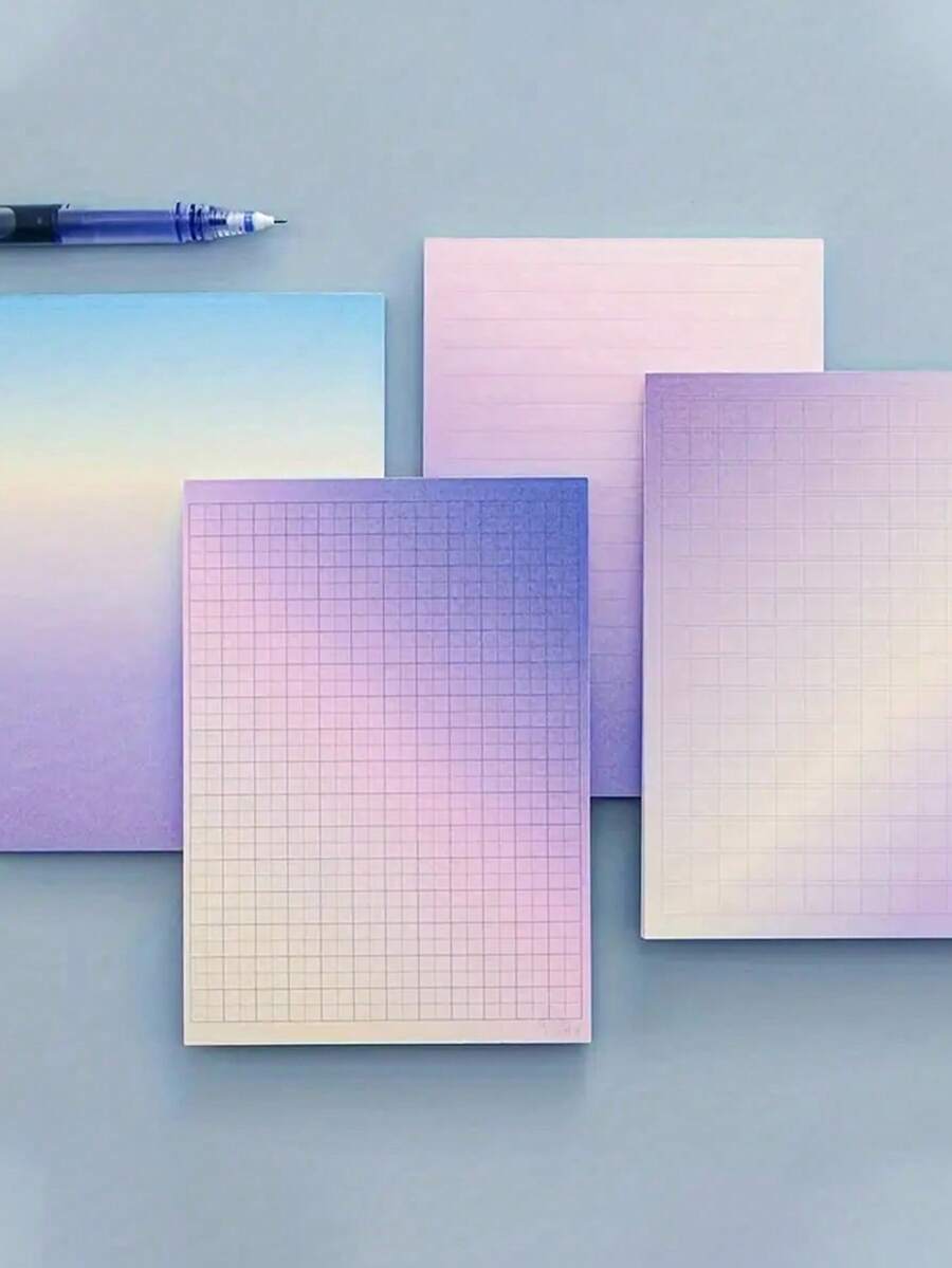 1入紫色漸變撕下式記事本，不粘便條紙，創意文具 - 彩色 - 查看 1