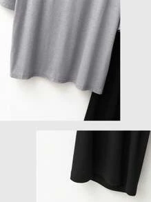 2 pièces/Set Ensemble de pyjamas légers d'été pour femme, hauts ample à manches courtes et pantalons longs, vêtements d'intérieur col V, ensemble de deux pièces
