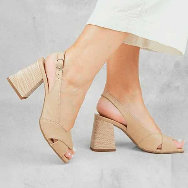 Feminis Sandália Salto Médio Bloco Quadrado Elegante Moderna Fivela Salto Chique Confortável Moda Moda Evangélica Ideal para Trabalho Igreja Dia a Dia