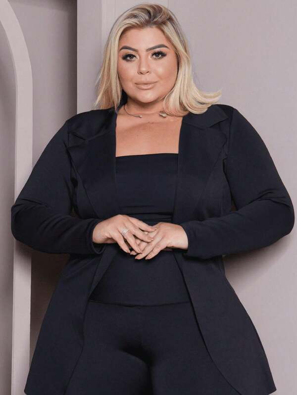 Blazer Maxi Plus Size Casaco Sobretudo Social Moda
