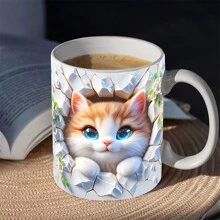 1入組獨眼萌貓爬牆杯，可愛咖啡杯，為朋友、家人帶來可愛的節日禮物、派對禮物和生日禮物 - 彩色 - 查看 6