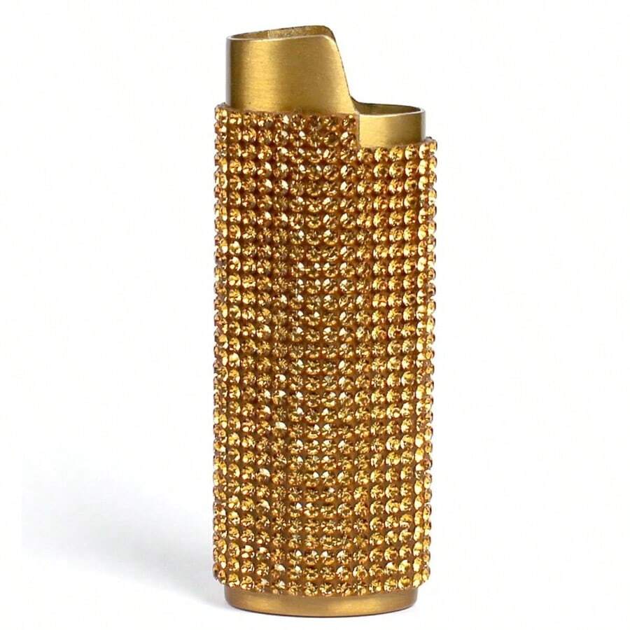 重型弧形純色鏡面設計打火機套，可安裝在BIC全尺寸J6打火機上，易於安裝和拆卸，防滑耐用的金屬打火機套，適用於BIC全尺寸、Maxi、經典、常規、J6尺寸打火機或其他相容打火機 - 炫彩 - 查看 1