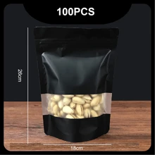 100入組彩色窗口自封袋，具鋁箔和封口夾，可用於包裝零食、茶和禮品，適用於禮品袋派對廚房 - 多色 - 查看 13