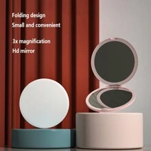 Gương trang điểm cá nhân có thể gập lại dành cho du lịch, ngoài trời và văn phòng - 80mm * 80mm, di động và phóng đại 3X - Nhiều màu - Xem 1
