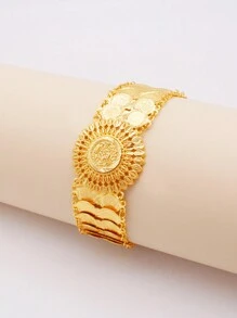 镀金硬币手链，男女皆宜，硬币手链饰品，非洲礼物 - 金色 - 查看 12