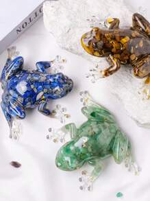 1入頭雕蟾蜍樹脂水晶裝飾品，治療水晶飾品，口袋禮物，母親節禮物 - 青蛙 - 查看 5