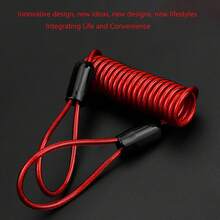 Motorcycle Alarm Disc Brake Lock Rope, Motorcycle Lock Anti-Theft Rope, European And American Style Reminder Rope, Motorcycle Bicycle Scooter, Portable Anti-Theft Lock Rope - Blue - View 3