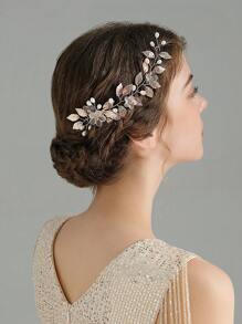 1 stuk metalen bladdecoratie haarkam voor dames, romantische Mori-stijl haaraccessoire voor bruiloften
