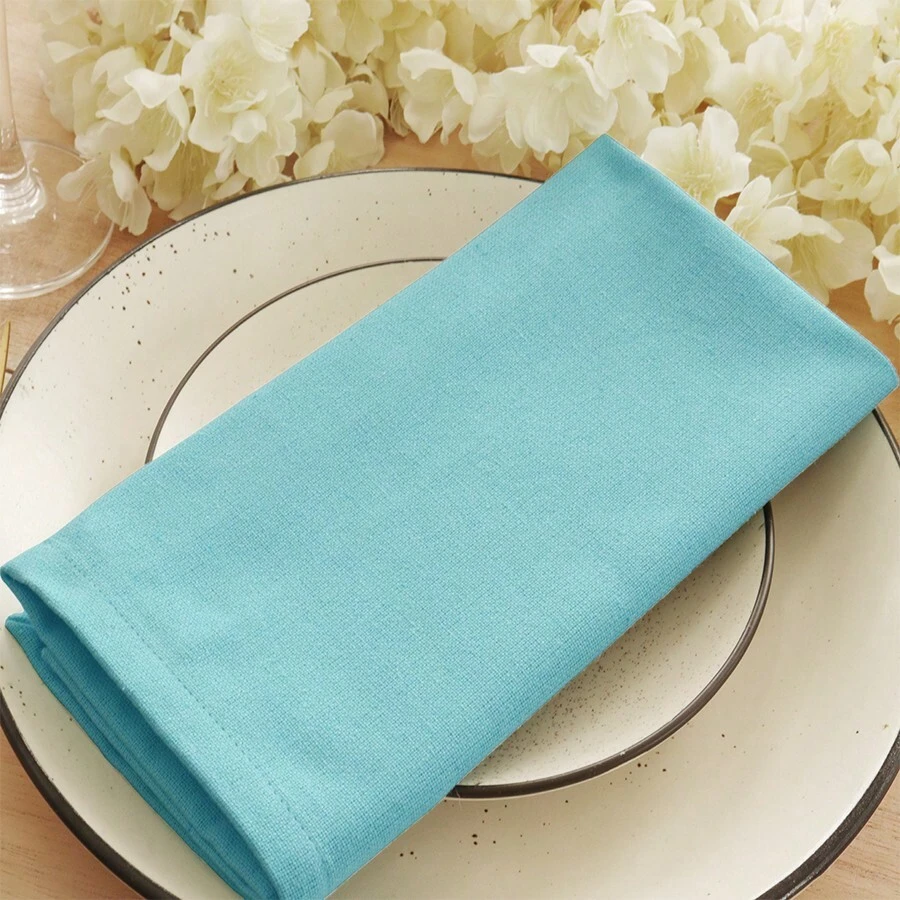 12pcs Solid Color Cloth Napkins, Washable Cotton Table Napkin For Household Dining Fall Autumn Decor Wedding Hotel 45*45cm - Mint Blue - View 1