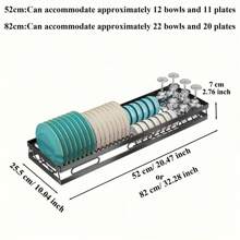 1pc Double-layer Kitchen Sink Storage Rack, Kitchen Dish Rack, Kitchen Storage Rack, Painted Carbon Steel Material, Beautiful And Elegant Kitchen Utensil Storage Holder, Kitchen Accessories - Black - View 4