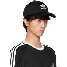 Adidas Originals 黑色三叶草棒球帽 - 預設 - 查看 3