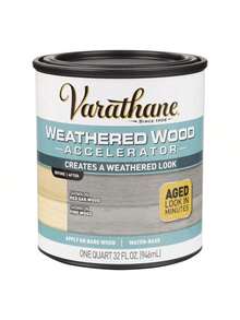 Varathane 1 Qt. Weathered Wood Accelerator Water-Based Wood Stain Gray - Red - View 2