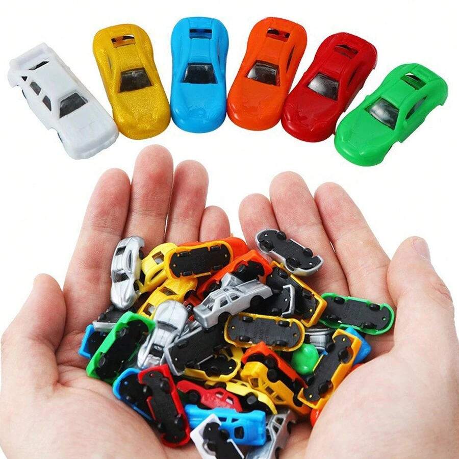 6入/12入組迷你汽車玩具，塑料車玩具，壓力釋放玩具，生日派對小禮物，禮物袋小玩意，皮納塔填充物，隨機顏色