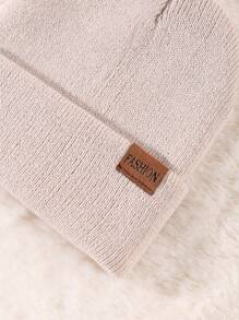Vintermössa och handskar för barn, klassisk avslappnad och varm (1 stickad mössa + 1 par stickade handskar) - Beige - Visa 3