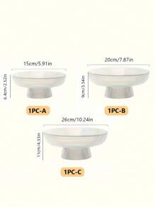 KEMORELA 1PC, Bát thủy tinh đựng trái cây, Bát đựng trái cây có chân, Thiết kế có thể xếp chồng, Bát đựng đồ ăn nhẹ, Bát đựng salad, Giỏ đựng trái cây trang trí quầy bếp, Để bàn, Trang trí nhà cửa, Giá đựng trái cây và rau củ (Kết cấu có gân) Quà tặng Giáng sinh - Trong sáng - Xem 7