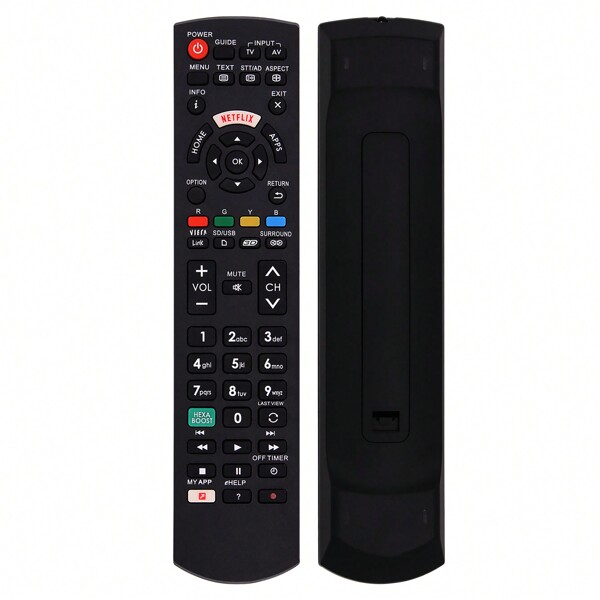 TCHDNZRC Ersatz-TV-Fernbedienung Panasonic für alle Panasonic Viera Smart TV HD LCD LED Plasma TV Panasonic Universalfernbedienung mit /MY APP/VIERA Link 1. UNIVERSELLE TV-FERNBEDIENUNG PANASONIC: Ersatz-TV-Fernbedienung Panasonic für alle Panasonic Viera Smart 4K HDTV 3D LCD LED Ultra HD TV mit / MY APP/ VIERA Link-Tasten. 2. ERSATZ FÜR DAS ORIGINAL: Die Tasten und Funktionen sind identisch mit der Originalfernbedienung.
