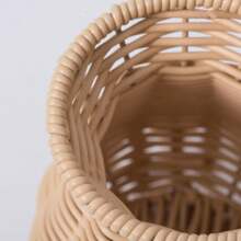 Jarrón de ratán tejido a mano, jarrón de flores de estilo rústico para decoración de escritorio interior - Multicolor - Ver 7