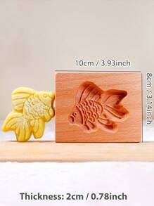 Cippes 1 件木质饼干模具，带雕刻浮雕 3D 动物形状图案，适用于圣诞节、厨房烘焙工具、翻糖蛋糕饼干装饰、DIY 饼干切割模具、鸟、猫、猫头鹰、天鹅、刺猬、鱼 - 杏色 - 查看 17