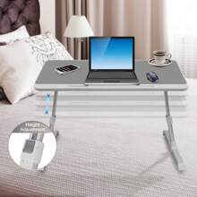 Bed Table Tray | Portable Laptop Bed Tray With Folding Legs | Multifunctional Laptop Bed Tray Table, Grey Eating Bed Trays With Storage Drawer For Reading And Writing - Light Grey - View 1