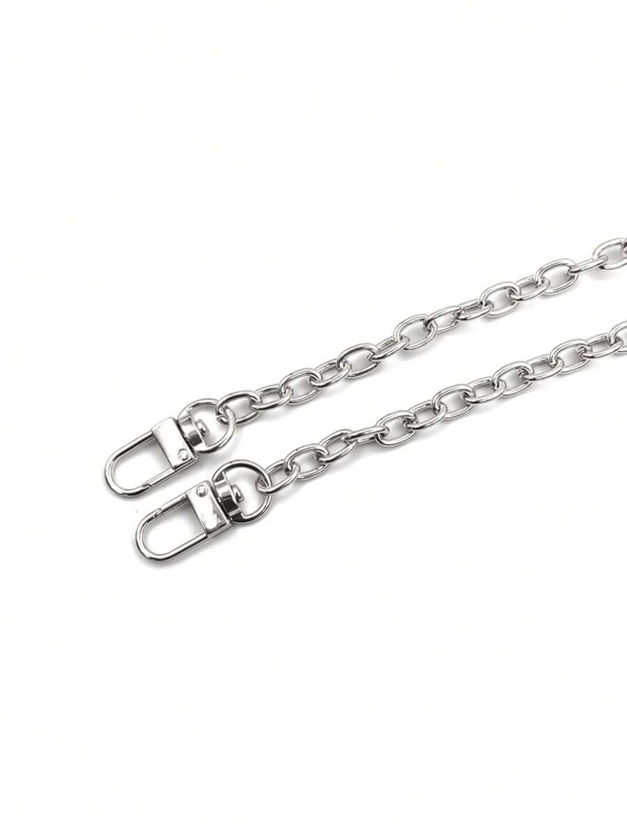 1PC 手提包带适用于斜挎包链条，银色金属链条包肩带麻将包长链配件，腋下包链条替换肩带，DIY改装配件延长链条单肩包斜挎包通用，DIY手工可拆卸肩带手柄肩部金属替换链条包零件配件 - 銀色 - 查看 1