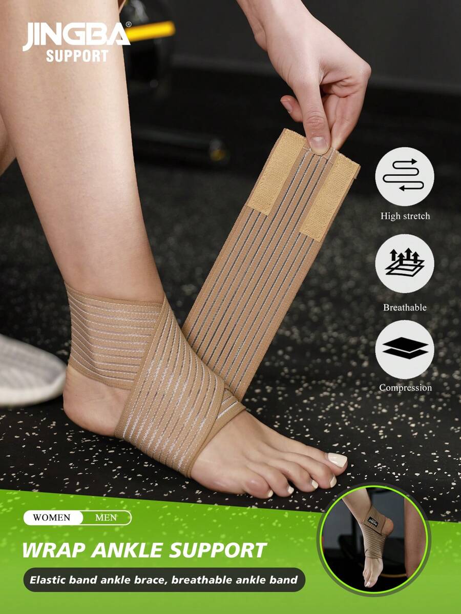 JINGBA SUPPORT 1 Piece One Size Adjustable Ankle Support Wrap For Family Sports