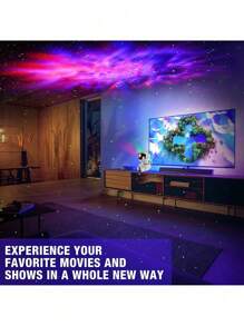 1入組太空人投影儀，星空投影儀，兒童夜燈，臥室燈光投影儀，星雲天花板LED燈，附遙控器