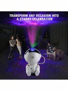 1入組太空人投影儀，星空投影儀，兒童夜燈，臥室燈光投影儀，星雲天花板LED燈，附遙控器