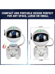 1入組太空人投影儀，星空投影儀，兒童夜燈，臥室燈光投影儀，星雲天花板LED燈，附遙控器