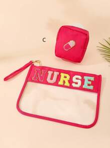 1个女士字母图案透明PVC化妆包，可收纳口红、化妆品及小配件，可重复使用且防水，适合旅行、宿舍、居家使用，也可作为房间装饰包使用。其他用途包括：化妆包、梳妆台、旅行、化妆包、旅行必备、收纳、储物、旅行必备、化妆品收纳包、化妆包、化妆品收纳包、收纳包、洗漱包、桌面收纳、化妆包收纳、旅行、化妆袋、化妆包、化妆袋、旅行必备、化妆配件、小化妆包、化妆袋、化妆品包、旅行必备、大容量、大号化妆包、圣诞礼物、化妆包、旅行、送给女性的旅行必备礼物、化妆包、手拿包/小手提包、化妆品收纳、化妆品整理、化妆刷收纳包。收纳包、迷你收纳袋、大容量收纳袋、女士礼物、圣诞礼物、女士礼物创意 - 彩色 - 查看 4