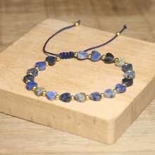 gxtbw 1 件精致女士天然碧玉串珠手链宝石疗愈水晶心形海洋沉积物手链适合情人节、妈妈、母亲、母亲节、礼物 - 手鍊 - 查看 10