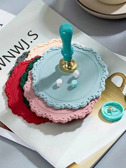 1/2入組硅膠耐熱隔熱墊，用於蠟封口，防火漆封口變形墊。隨機粉紅色或紅色。