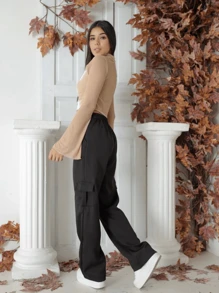 Tween Girls Pants - 黑色 - 查看 2