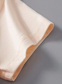 年轻女孩时尚短袖网眼卡通图案夏装 - 淺粉色 - 查看 5