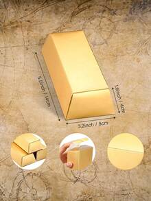 Caja de regalo grande de 8 piezas con lingotes de oro dorado, caja de dulces, embalaje para fiesta de cumpleaños, caja de bocadillos, favor de boda - Dorado - Ver 6
