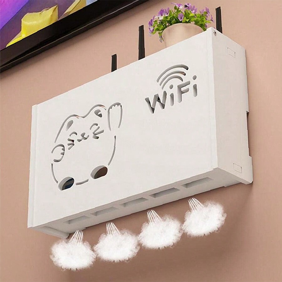 1PC Cute Cat Storage Of Wireless Router, WiFi Wall Mounting Shelf ...