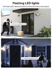 1入太陽能假冒監視器，防竊防盜，微防水，紅色LED燈閃爍，附送CCTV貼紙 - 太陽能銀 - 查看 5