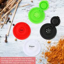 4 Pcs Salt And Pepper Shakers Set Mini Plastic Pepper Shaker With Lid Damp Proof Popcorn Containers Clear Spice Jars Salt Shaker For Travel Camping Picnic Lunch Dining Kitchen (Colorful, Small) - Multicolor - View 1