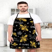 1pc  Girl Pattern Apron, Unisex Cooking Apron With Pocket, Household Cleaning Apron - Multicolor - View 3