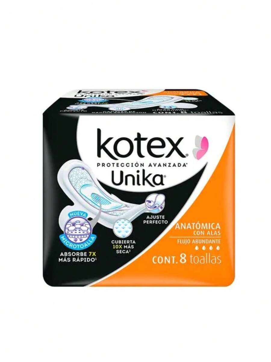 Kotex Toallas Femeninas Unica Anatomica Con Alas 8 Piezas - Multicolor - Ver 1