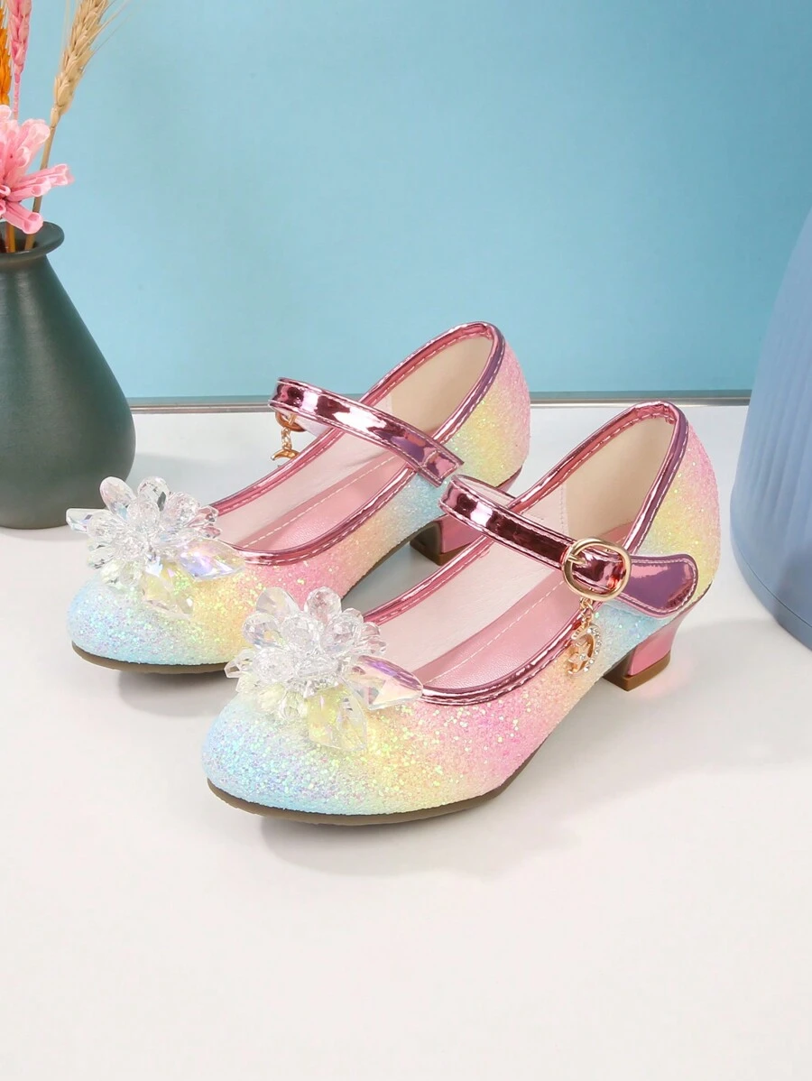 Girls' Fashion High Heel Shoes, Princess Style Crystal Dance Shoes For Children In Spring And Autumn - Multicolor - View 1