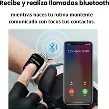 Reloj inteligente 7+1, viene con 7 correas, monitoreo de salud, carga inalámbrica, llamadas Bluetooth, reloj inteligente, control de voz - Multicolor - Ver 6
