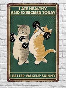 1pc Vintage Aluminum Metal Tin Sign - Funny Garden Cat Wall Decor For Home, Kitchen, Bar, Patio - 8x12 Inch - Multicolor - View 16