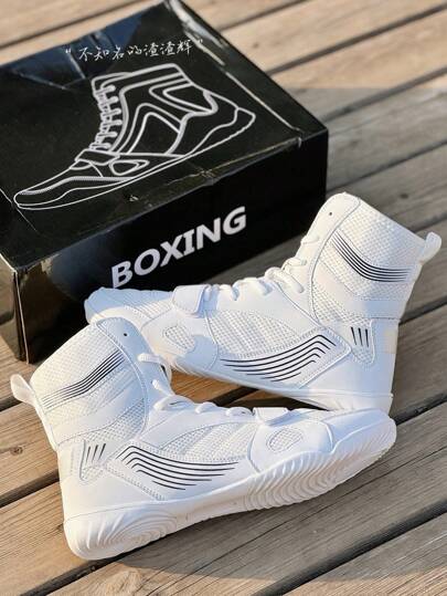 TACHUAN Professionella brottningsskor för män och kvinnor, högtoppade stridsboxningsskor, träningsstövlar, Muay Thai kickboxningskor, träningssandaskor