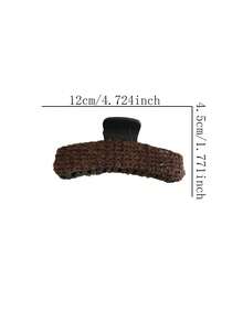 1入韓國風格絨布女士髮飾，適用於濃密髮型的大型髮夾，適用於秋冬每天穿著的上髻髮型 - 彩色 - 查看 5