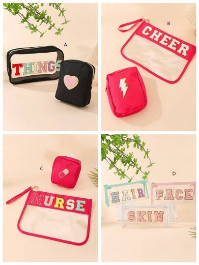 1pc Ladies' Alphabet Show Transparent PVC Cosmetic Bag For Storing Lipstick, Makeup & Small Accessories, Reusable & Waterproof For Travel, Dorm, Home Bag,Room Decor, Bags,Makeup Bag,Vanity,Travel,Make Up Bag,Travel Essentials,Organizer,Storage,Travel Essential,Makeup Organizer,Makeup Bags,Make Up Organizer,Organiser,Toiletry Bag,Desk Organiser,Makeup Organiser,Travel,Makeup Pouch,Bag,Vanity,Make Up Pouch,Travel Essentials,Pouch Bag,Make Up Bags,Bags,Travel Essential,Vanity Accessories,Small Makeup Bag,Makeup Pouch,Cosmetic Bag,Travel Essential,Large Capacity,Large Makeup Bag,Christmas Gifts,Pouch,Travel,Gifts For Women Travel Essential,Pouch,Clutch / Small Handbag, Makeup Organizer,Makeup Organize,Pouch,Brush Holder,Mini Pouch,Large Capacity Pouch,Gifts For Women,Christmas Gifts,Gift Ideas For Women,Pouch,Makeup Pouch,Travel Essential