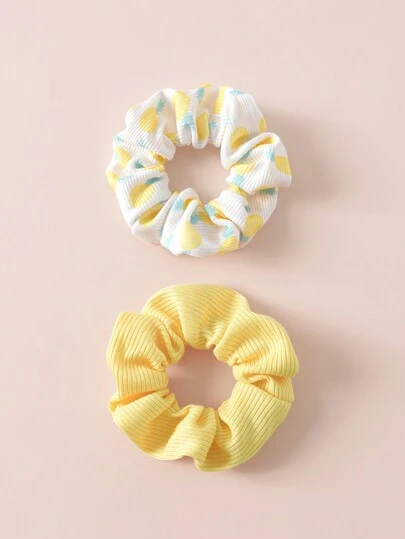 2 Adet Şık Düz Renk Ananas Baskılı Saç Tokası, Saç Lastiği, At Kuyruğu Baş Aksesuarı, Elastik Bant, Güzellik Ev Saç Aksesuarı